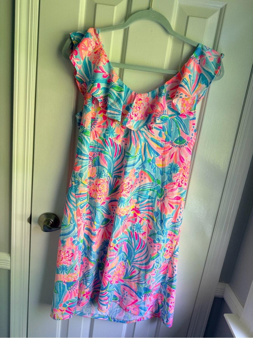 Lily Pulitzer Vibrant Tropical Ruffle Sundress - Pink & Blue Floral